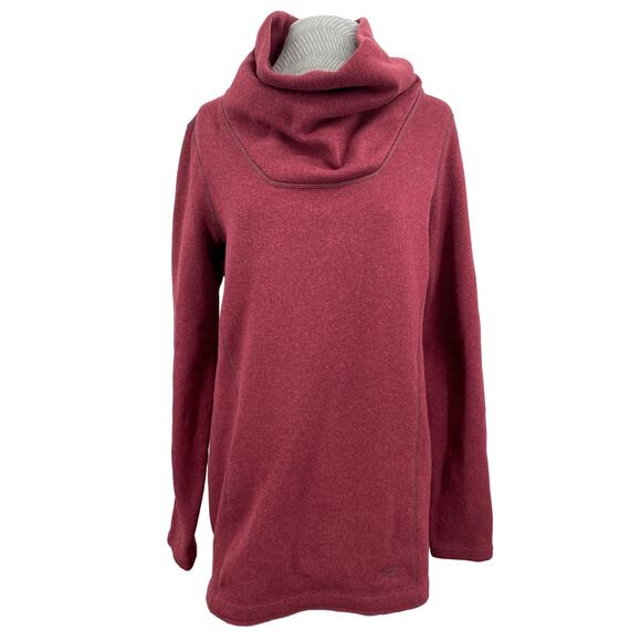 Arc’teryx Desira Tunic Cowl Neck Sweater Zinfandel Red Maroon Fleece Pullover L - Picture 1 of 7